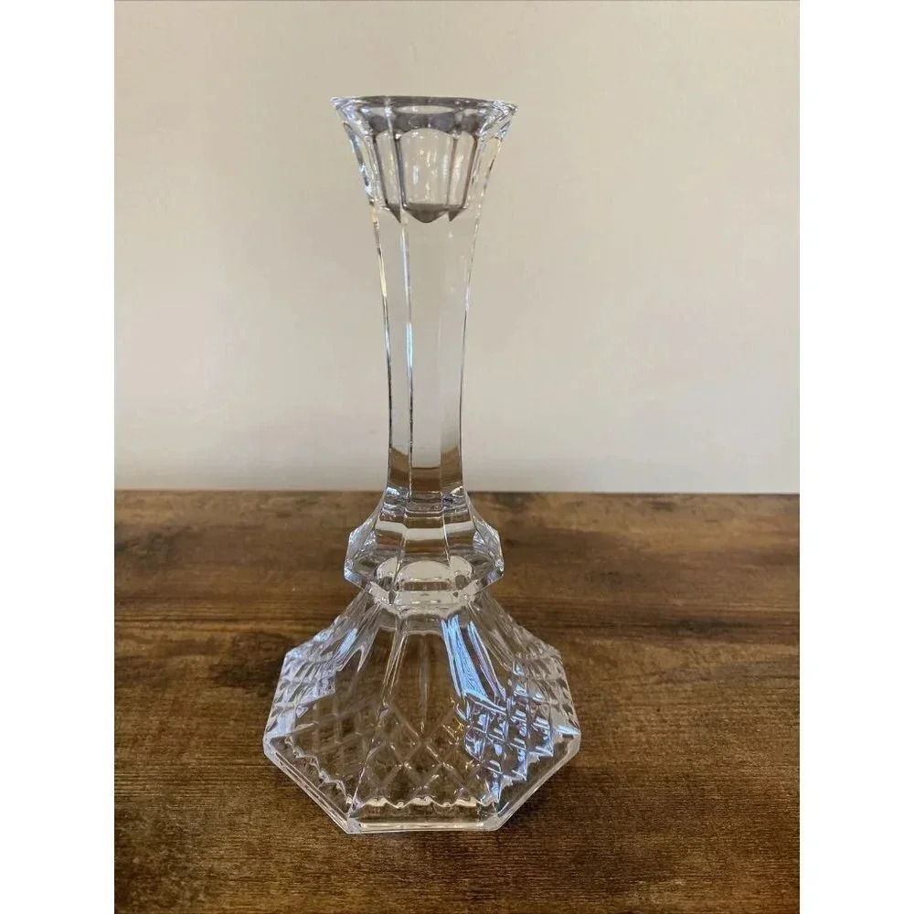 Lead Crystal 8ā Candlestick Holder Home Decor